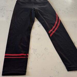 Noli Black Leggings with Bold Red Accents